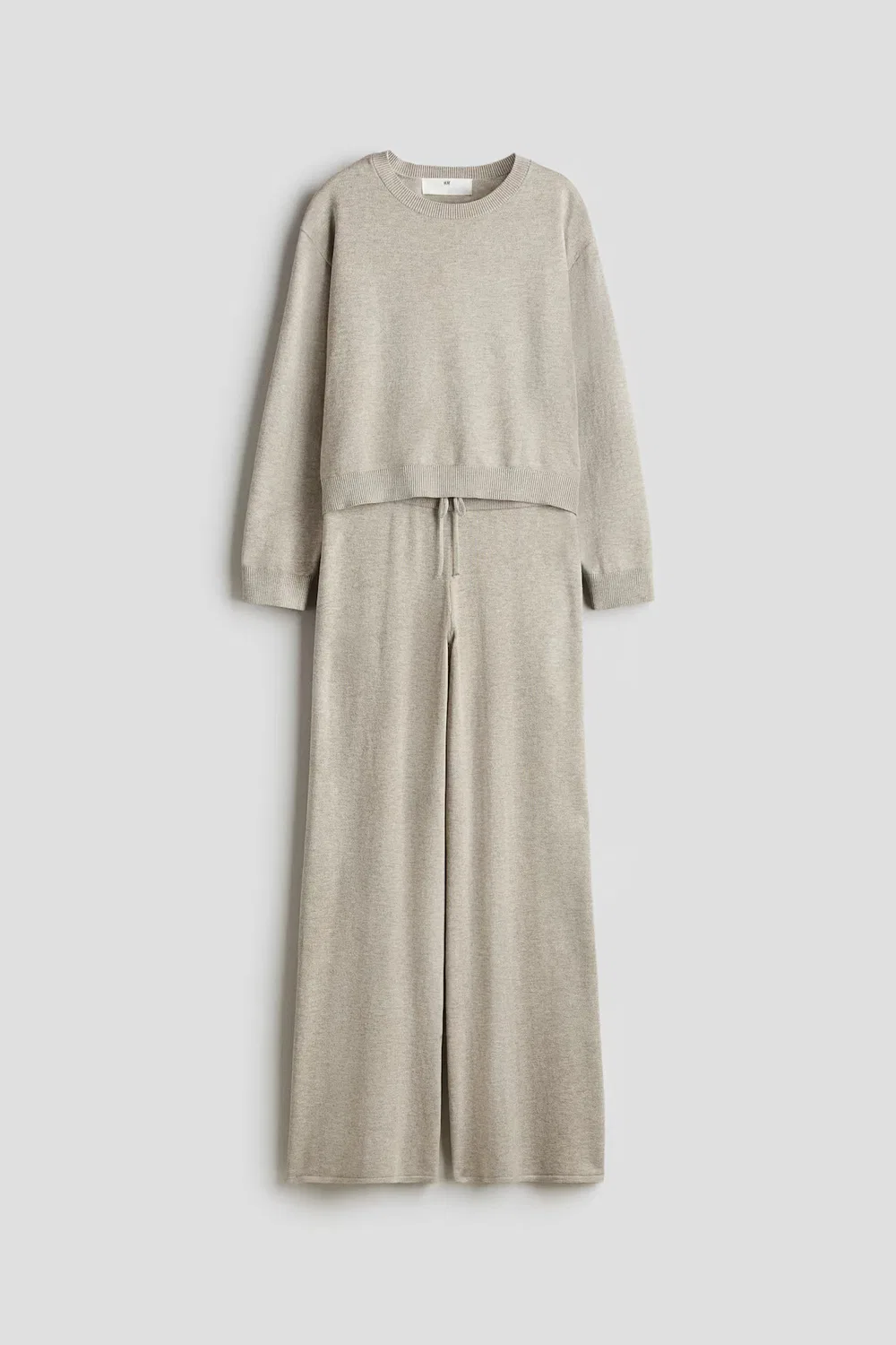 Комплект из двух предметов из тонкого трикотажа H&M, Hellbeigemeliert — фото 4