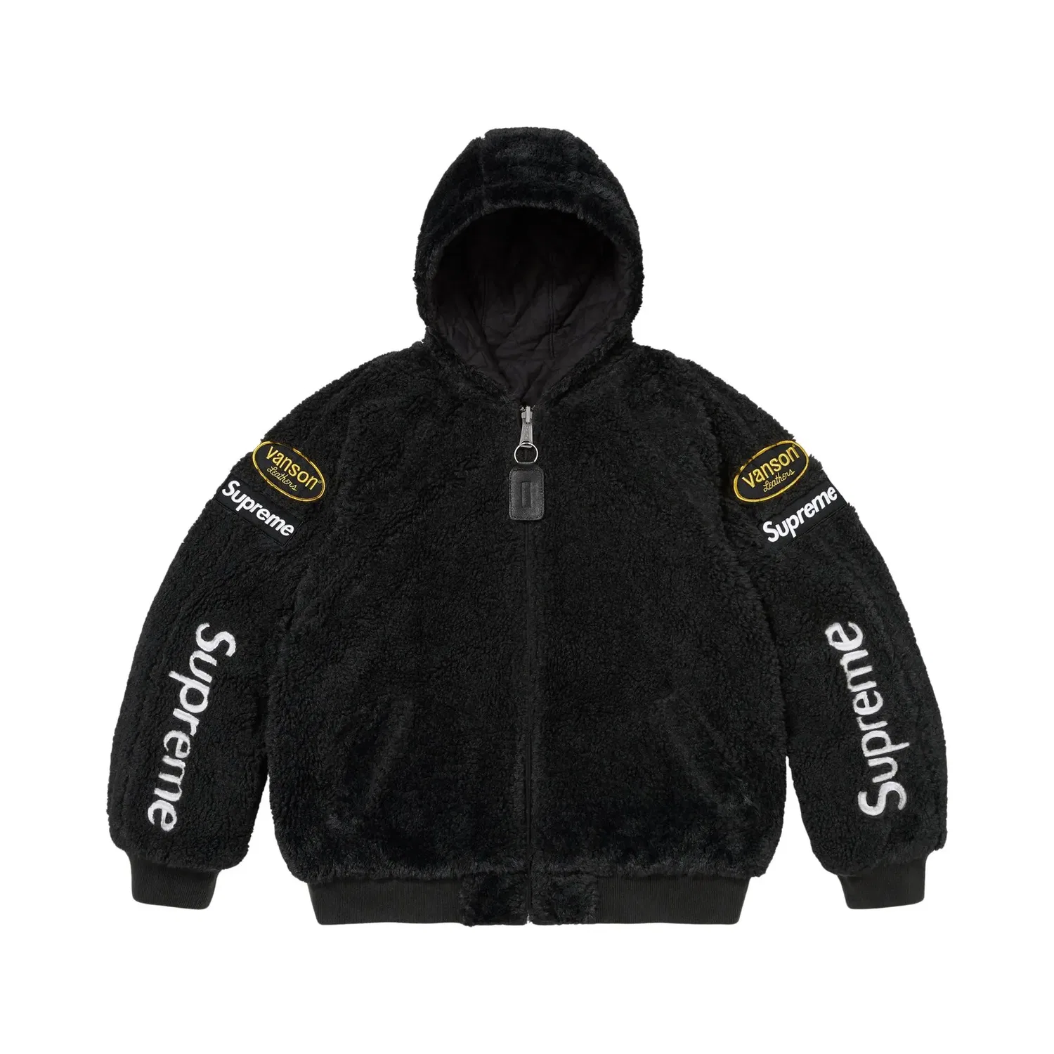 Куртка стеганая x Vanson Leathers Reversible Hooded Supreme, Black