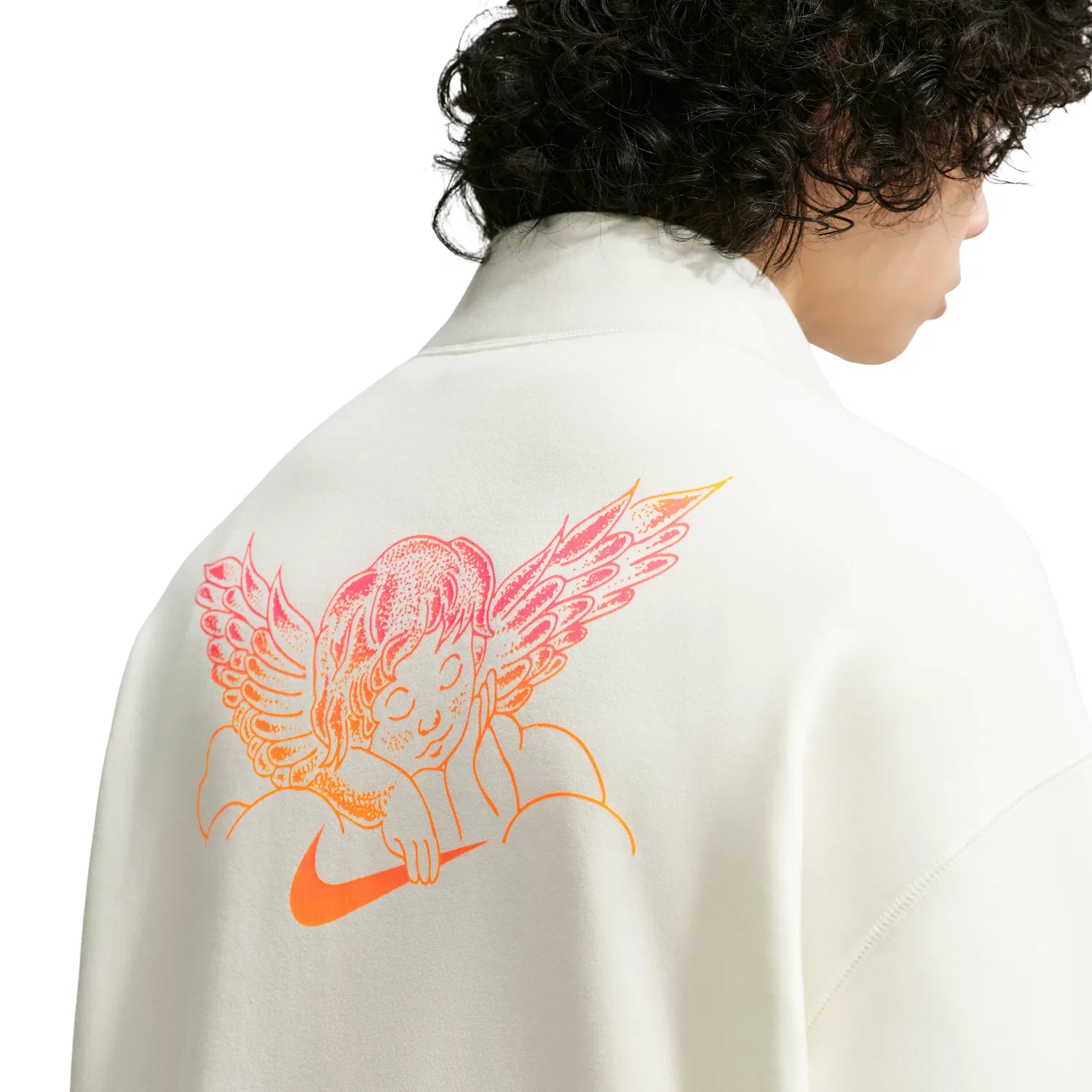 Мужской свитшот с флисом и молнией Nike SB Skate 1 2-Zip Fleece Crew-Neck, белый — фото 4