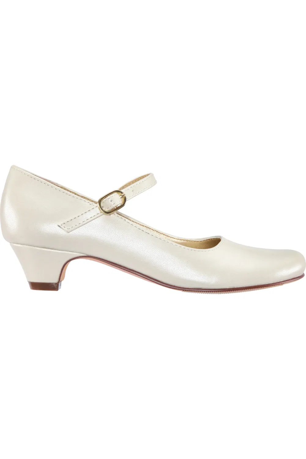 Детские туфли Мэри Джейн на каблуке-рюмочке Seeley Nina, Bone Pearl — фото 3
