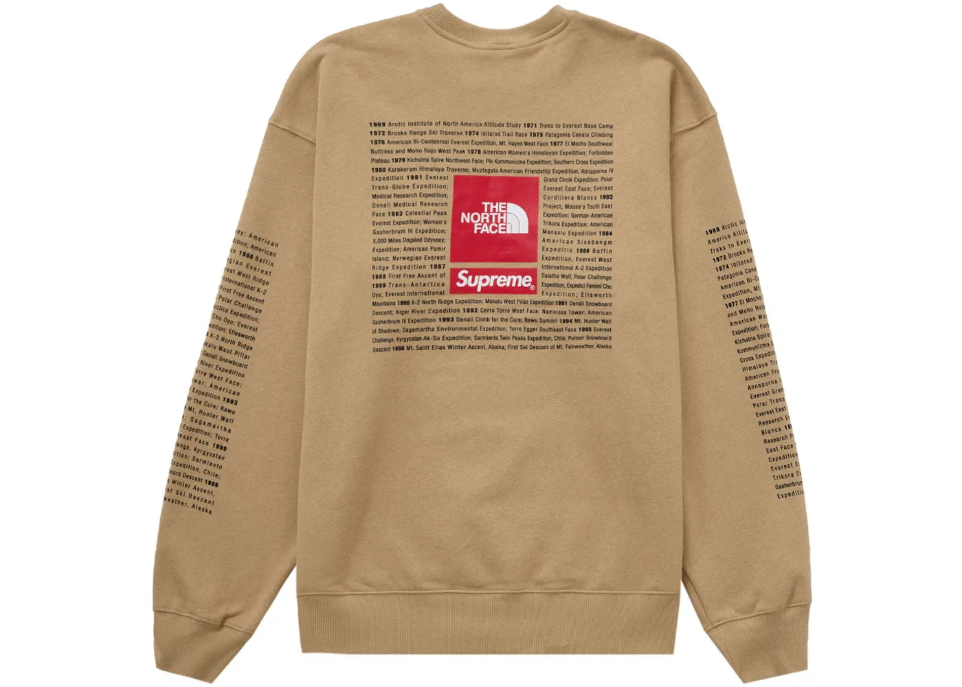Мужской свитшот с принтом Supreme The North Face Crewneck Tan, Khaki