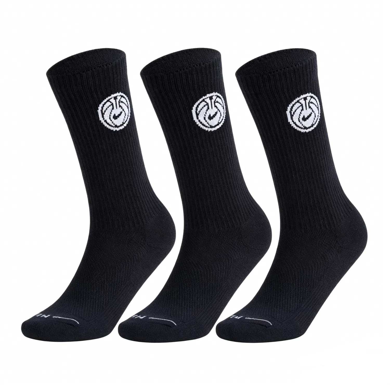 Носки повседневные Dri FIT, 3 пары, Nike, Black/White