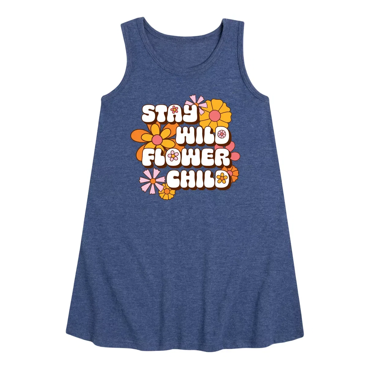 Детское платье без рукавов Stay Wild Flower Child Instant Message, Heather Navy