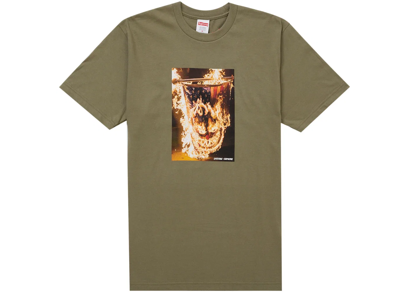 Мужская футболка с принтом Supreme Spitfire Flag Tee, Olive