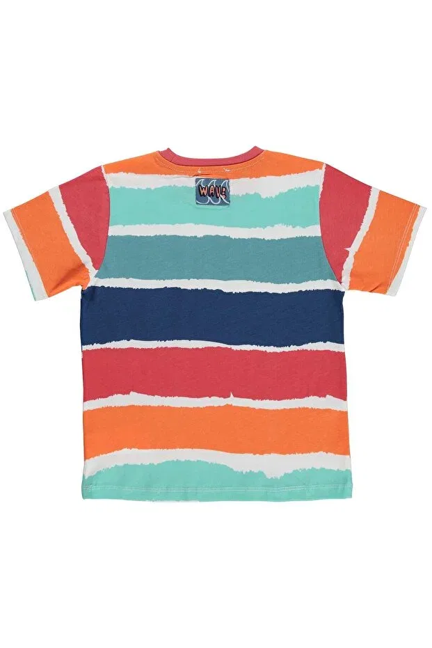 Детская футболка для мальчиков с принтом Colorful Wave Civil Boys, Off White — фото 2