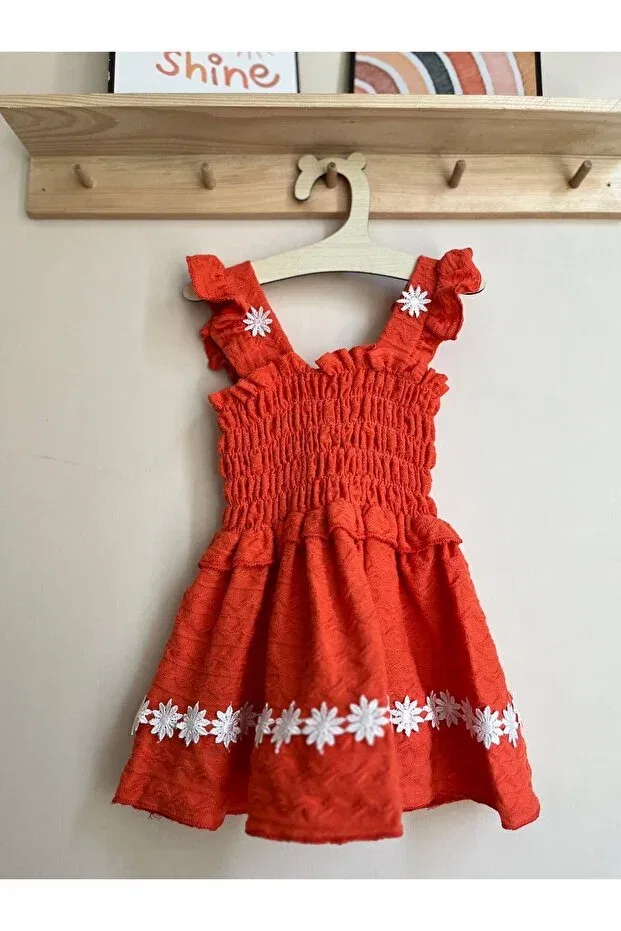 Детское платье для девочек хлопковое Daisy detailed Miraydın Butik, Tile — фото 4