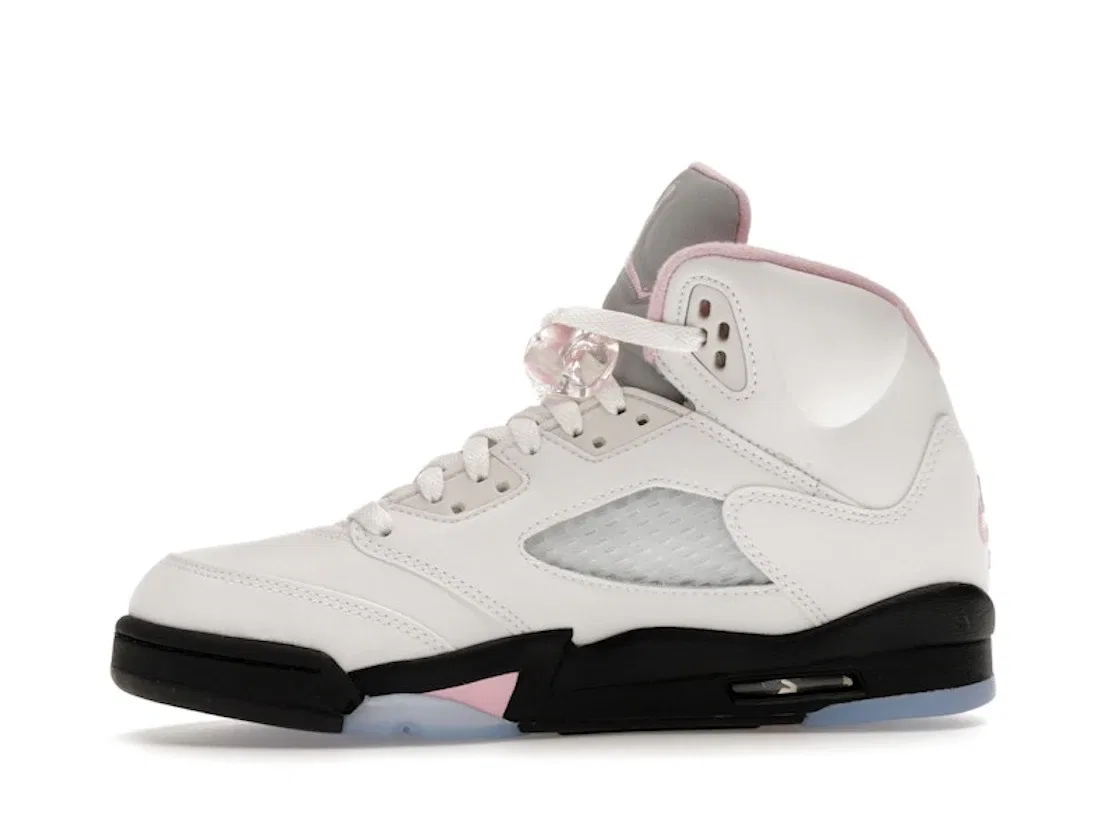 Детские кроссовки с замшей Medium Soft Pink Jordan 5 Retro Jordan, White/Medium Soft Pink/Black — фото 3