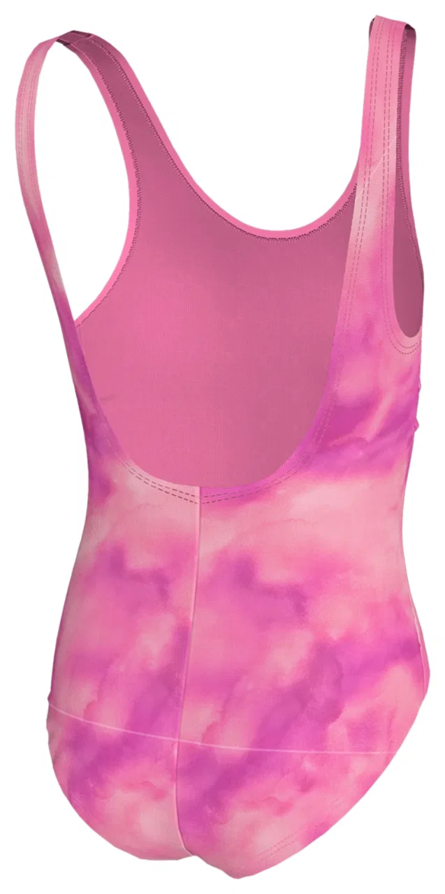Купальник для девочек U-Back One Piece Nike, цвет Yellow/Pink Glow — фото 2