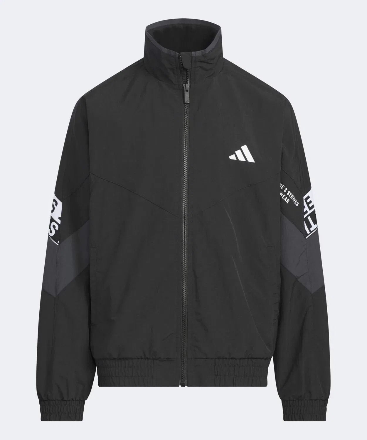 Детская куртка из полиэстера с принтом, свободного кроя, с капюшоном, Adidas, Black