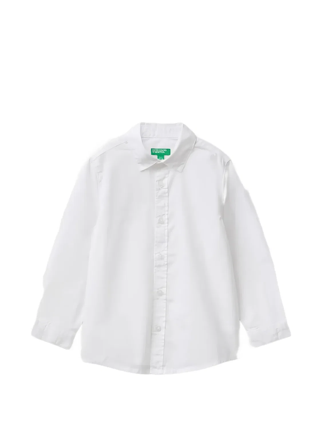 Рубашка хлопковая с длинными рукавами Benetton, белый