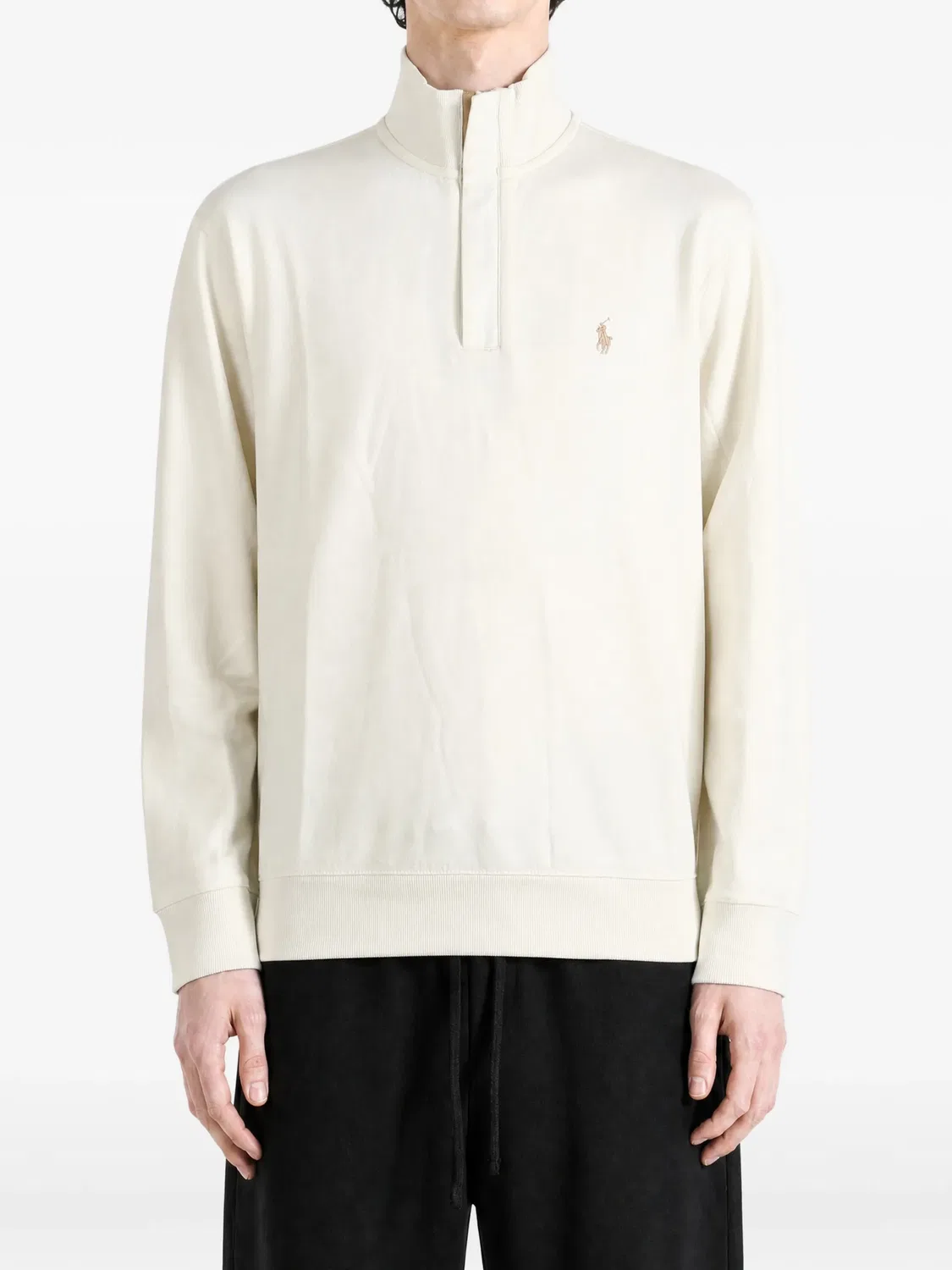 Толстовка на молнии 1/4 с вышитым логотипом Polo Ralph Lauren, нейтральные — фото 2