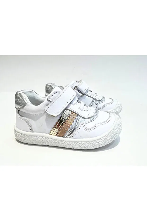 Детские туфли для девочек кожаные Basics Lepi Kids, White — фото 2