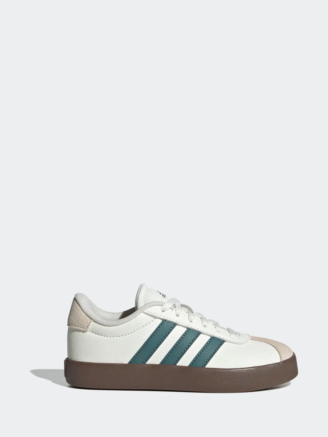 Кроссовки на шнуровке, VL Court 3.0 adidas, белый/зеленый
