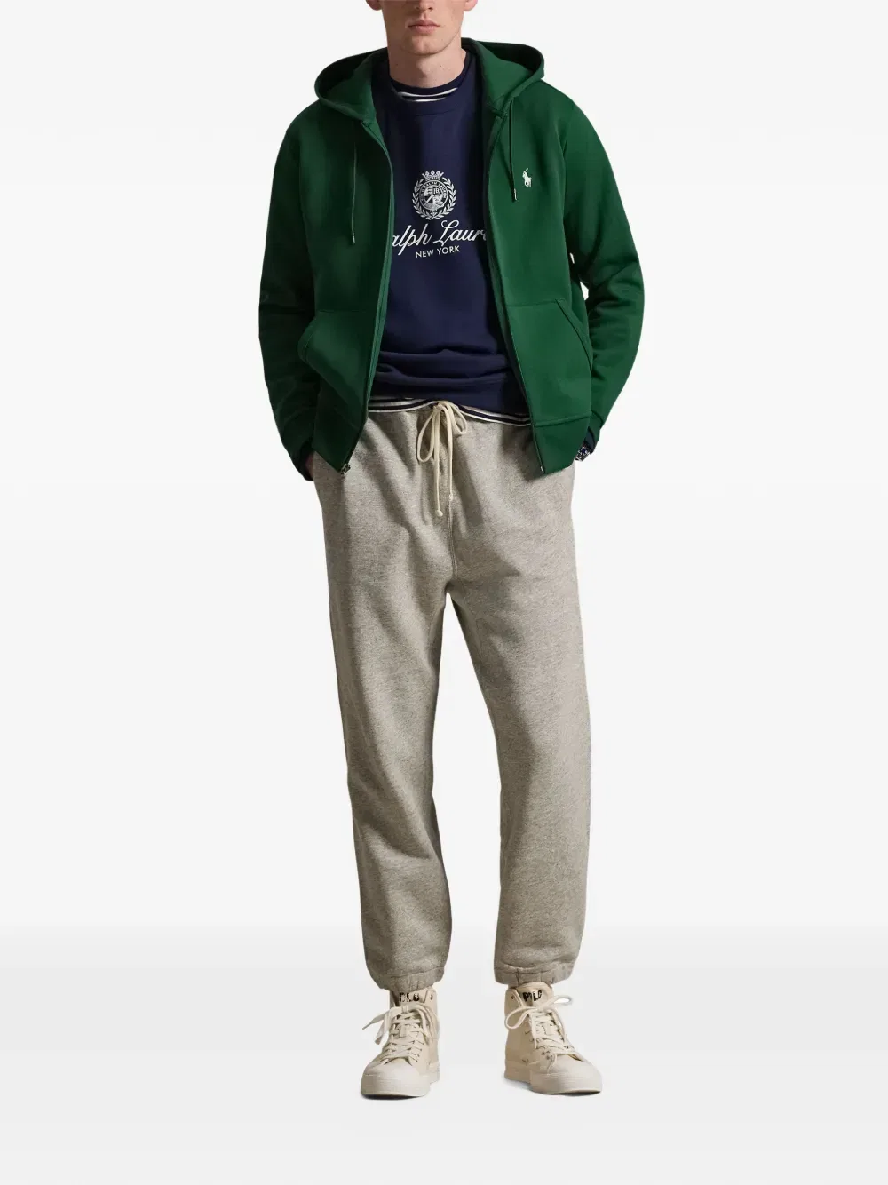 Толстовка на молнии Polo Ralph Lauren, зеленый — фото 2