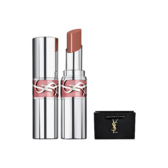 Женская помада с блеском Round Tube Silver Pink Tube Lipstick Glossy Natural Nourishing 3.2G SAINT LAURENT, Clear Raspberry