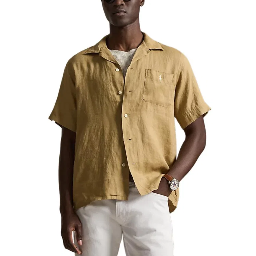 Мужская рубашка классическая SS26 Shirt Classic Version Polo Ralph Lauren, Coffee — фото 3