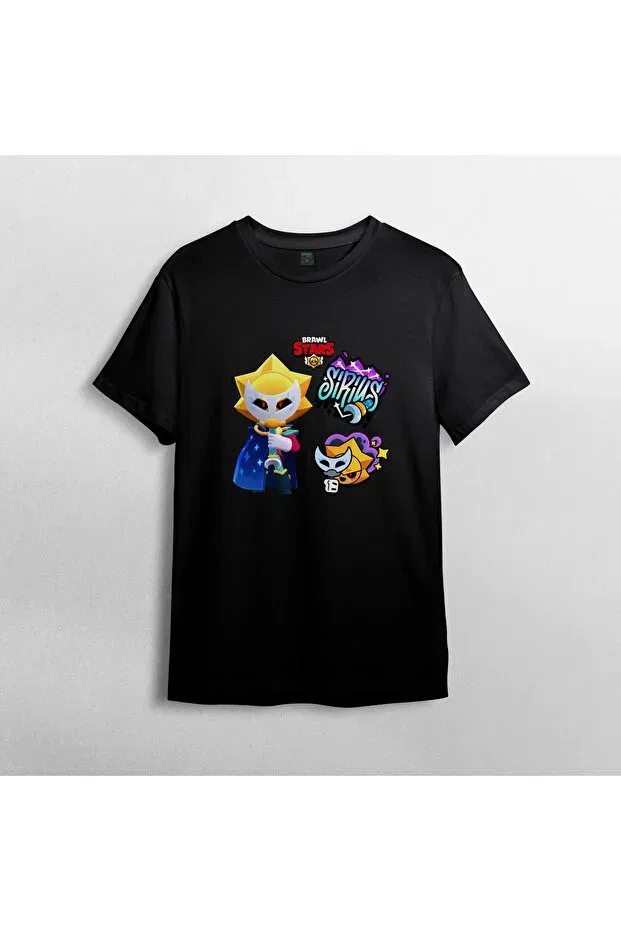 Детская футболка для мальчиков хлопковая Brawl stars sirius Pixxa, Black — фото 2
