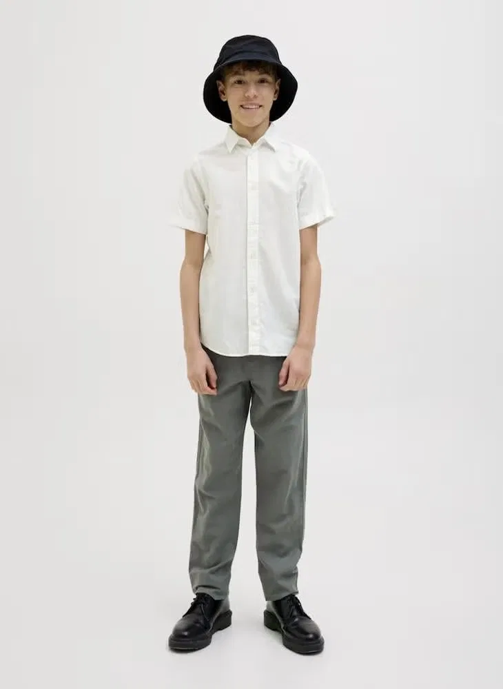 Рубашка классическая белая Jack & Jones Junior, белый — фото 4