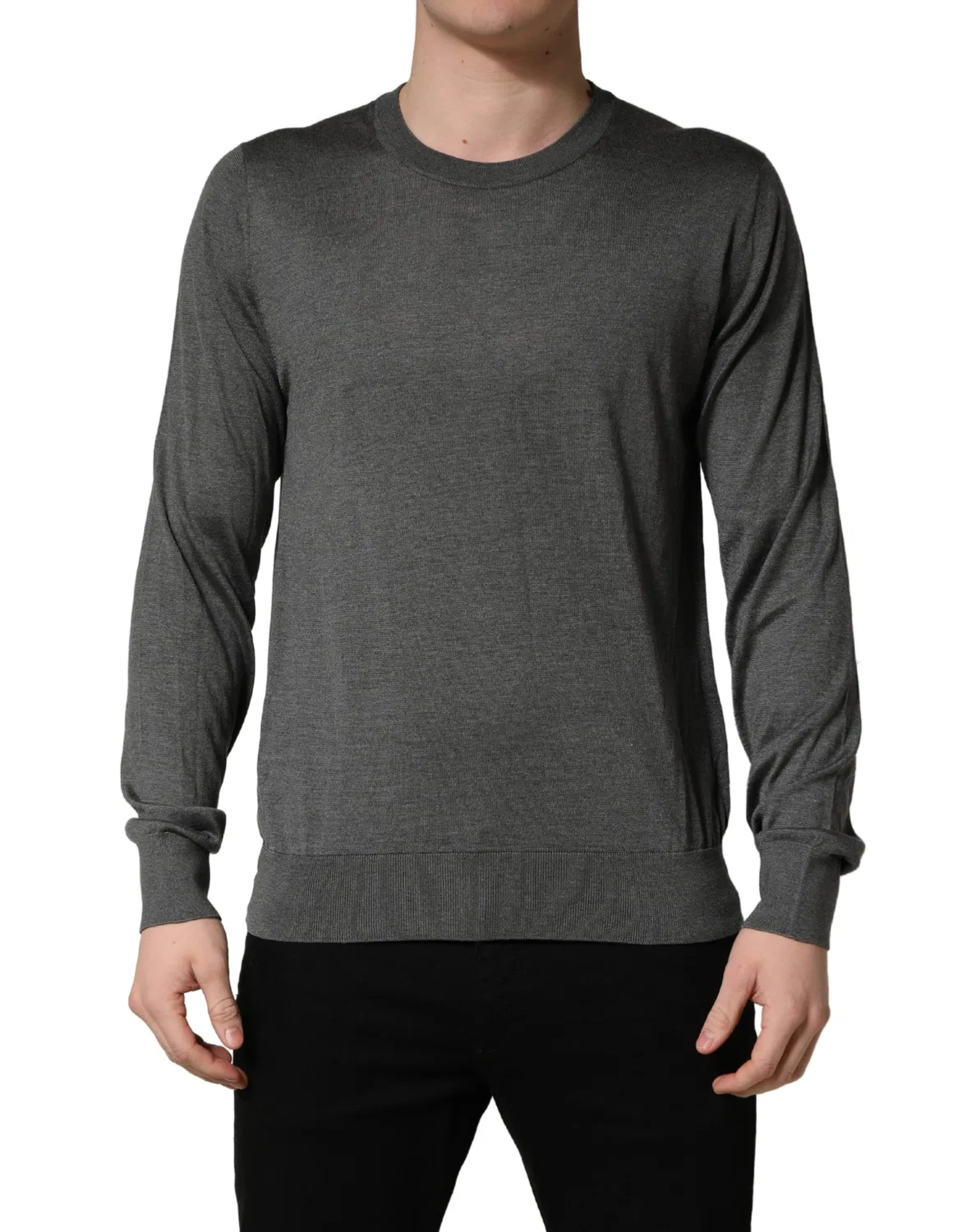 Мужской пуловер с длинным рукавом CrewNeck Pullover Dolce & Gabbana, Gray — фото 3