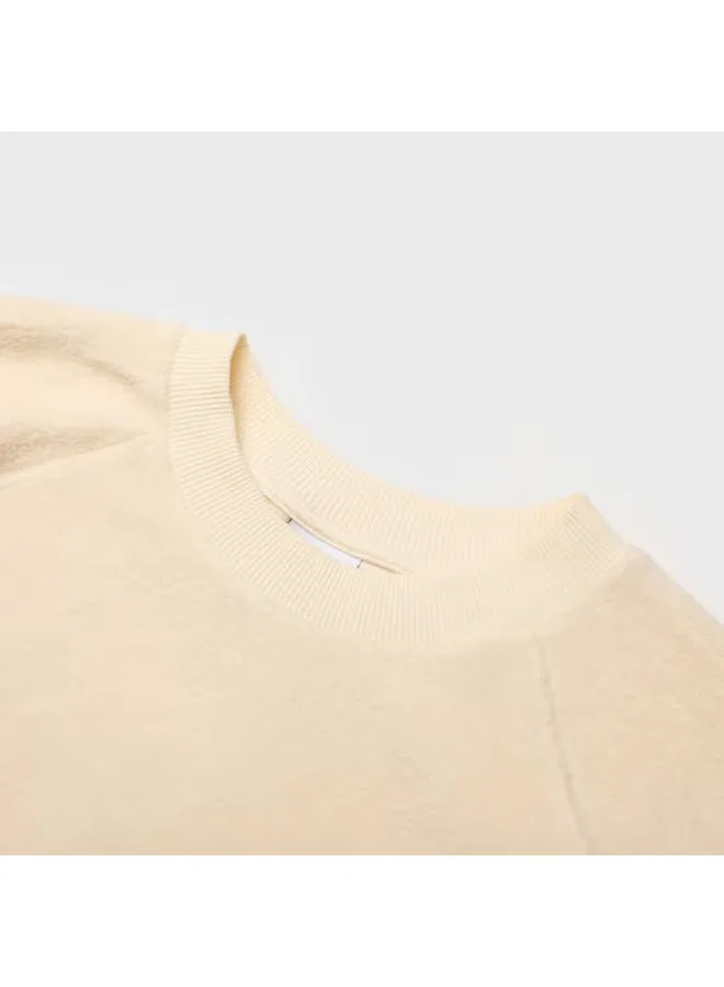 Худи свободного кроя с капюшоном, однотонное, Zara, белый — фото 4