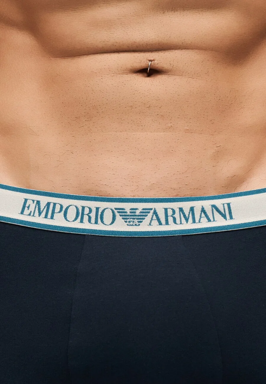 Боксерские шорты Emporio Armani в цветах: морской синий, темно-синий, сапфировый — фото 3