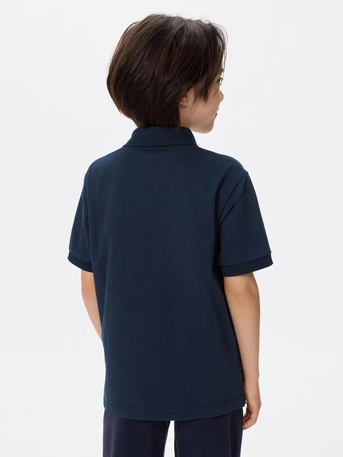 Рубашка-поло Uniqlo, из сухого пике, белый — фото 3