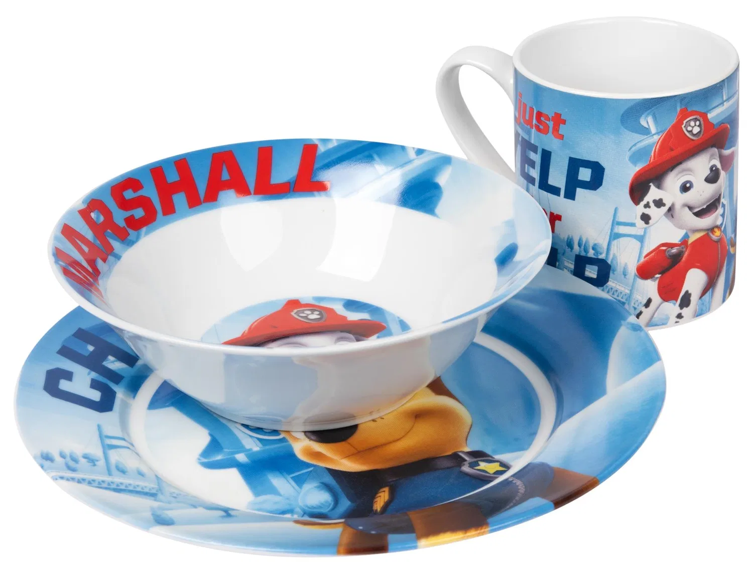 Детский набор посуды Paw Patrol, 3 предмета, фарфор, United Labels — фото 3