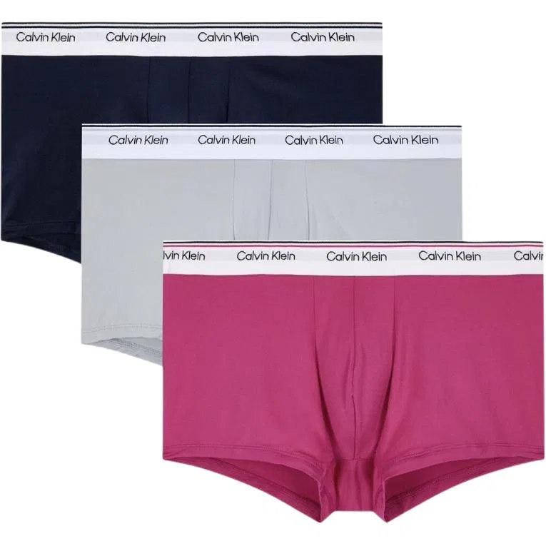 Мужские боксеры из 3 предметов Calvin Klein, Space Black/Charcoal Gray/Rose Red