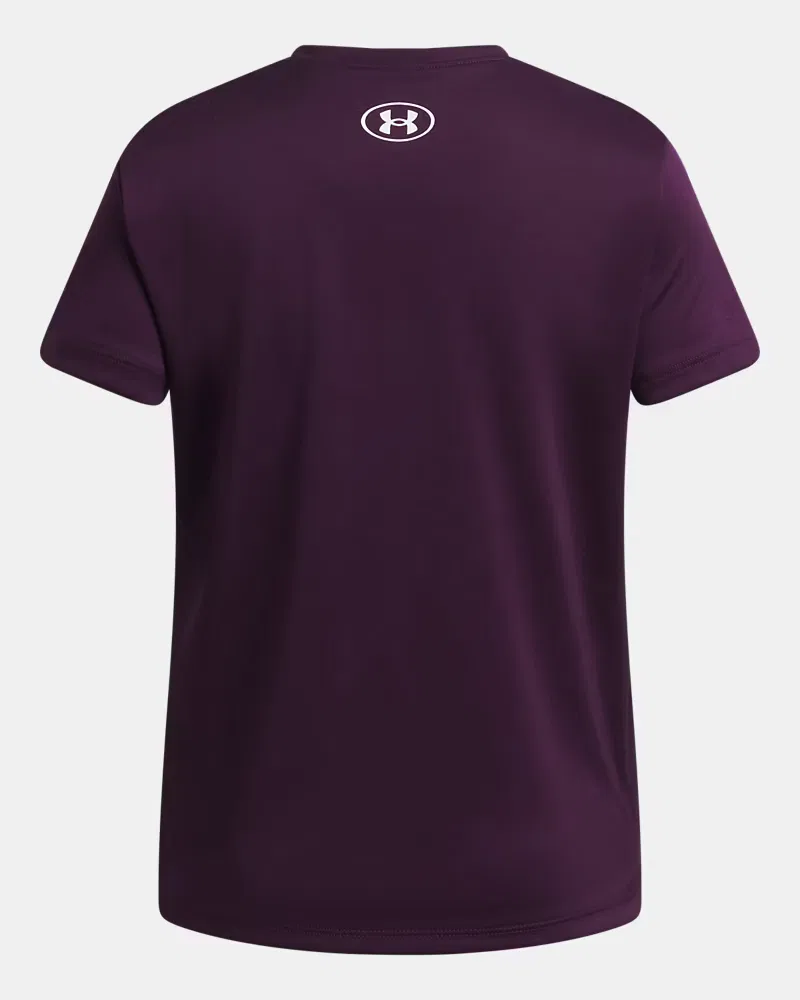 Футболка с коротким рукавом из влагоотводящей ткани UA Tech Big Logo Shimmer Graphic UnderArmour, Purple Echo/White — фото 2