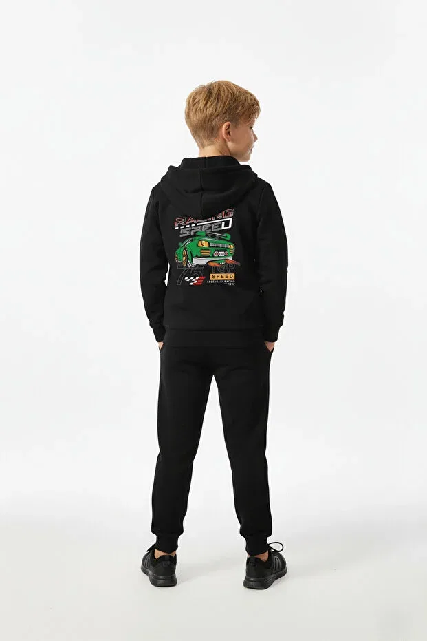 Детский спортивный костюм для мальчиков с принтом Fyk Kids, Black — фото 3