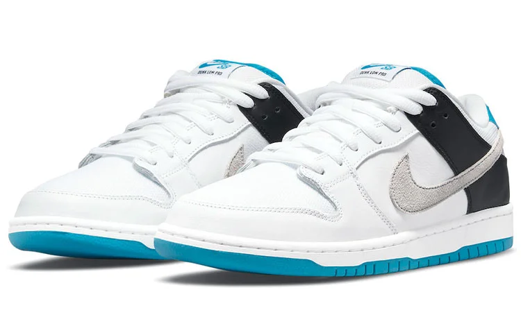 Кроссовки Nike SB Dunk Low, белый/черный/голубой — фото 3