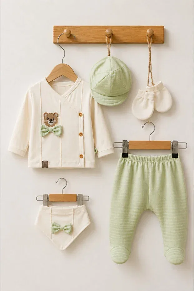Детский комплект боди для новорожденных для мальчиков хлопковый Seasonal Cotton Miapolixa, Green — фото 2