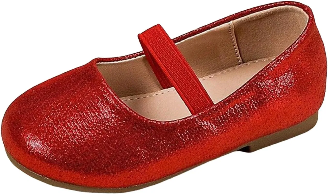 Детские туфли для девочек с блестками Мэри Джейн, Red
