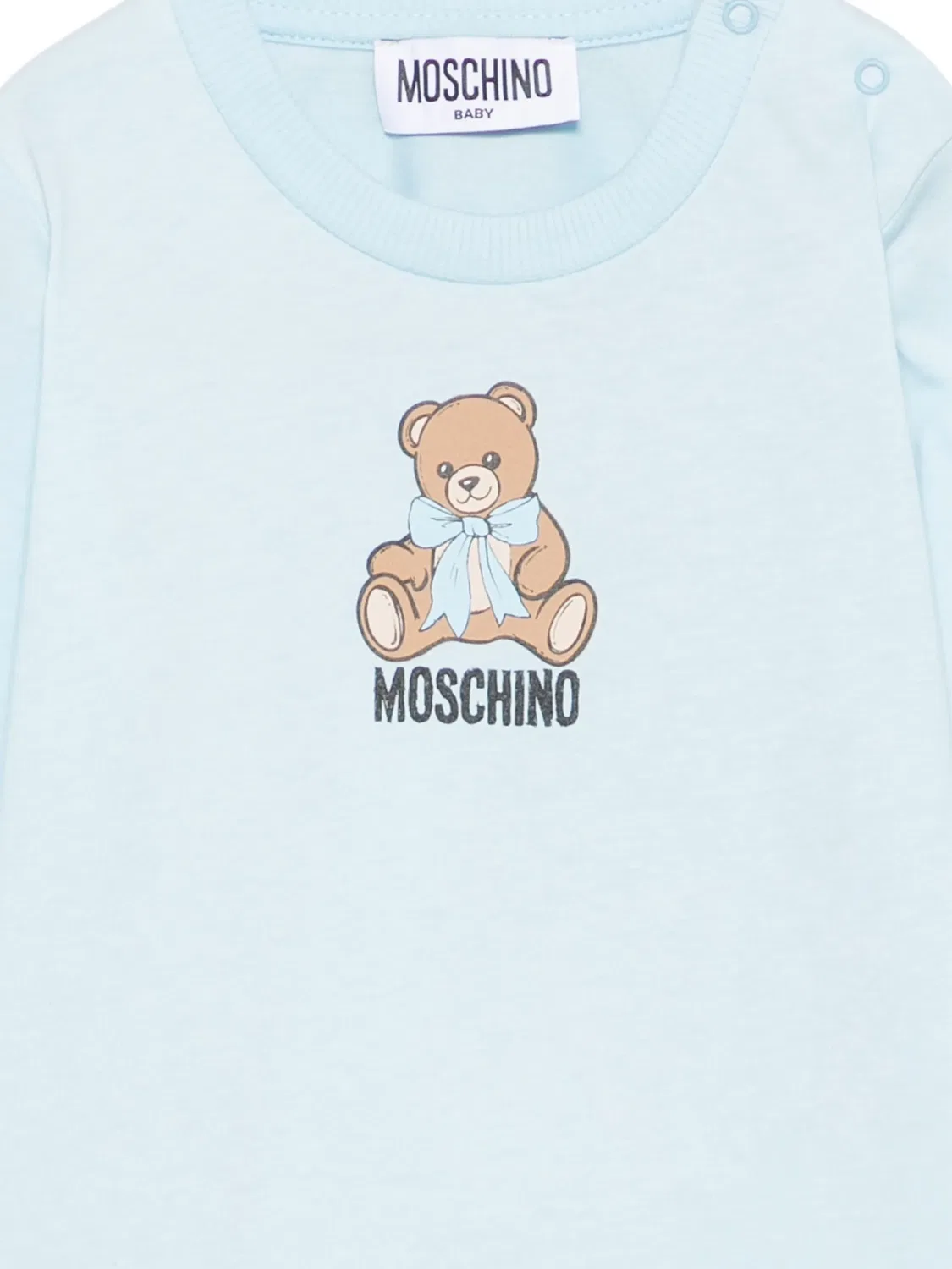 Футболка с принтом медвежонка, синяя Moschino, синий — фото 3