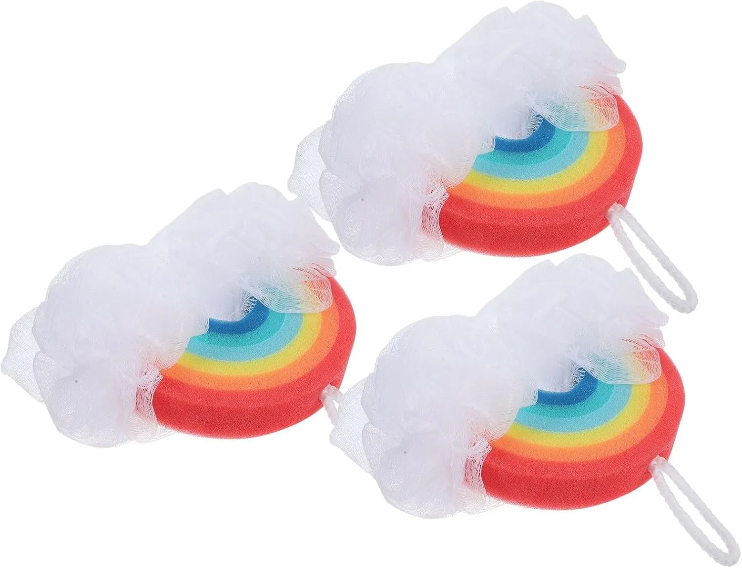 Набор мочалок для ванны Rainbow, 3 шт, Generisch, мультиколор — фото 4