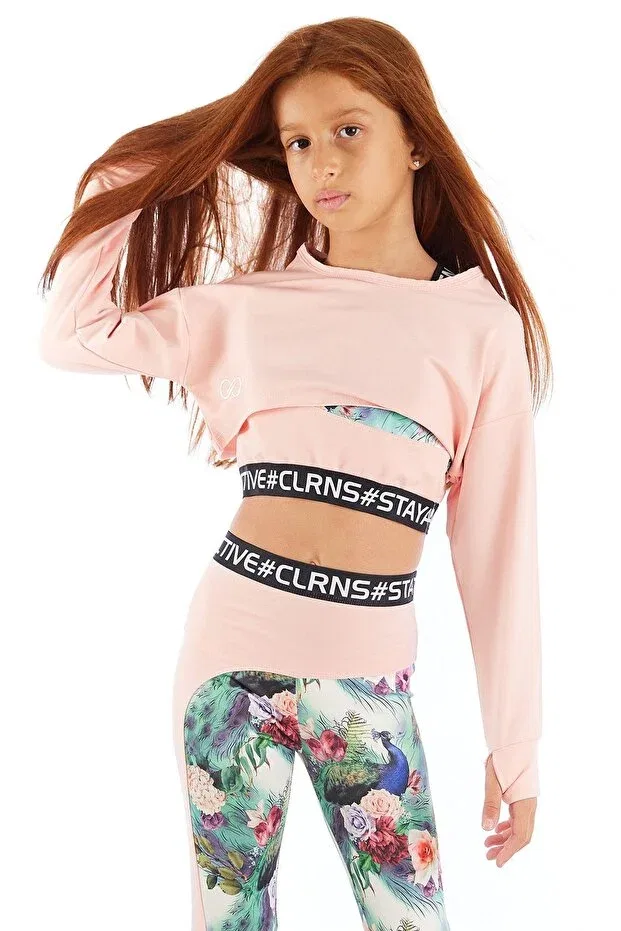 Детские свитшот для девочек с вышивкой Colorinas, Pink