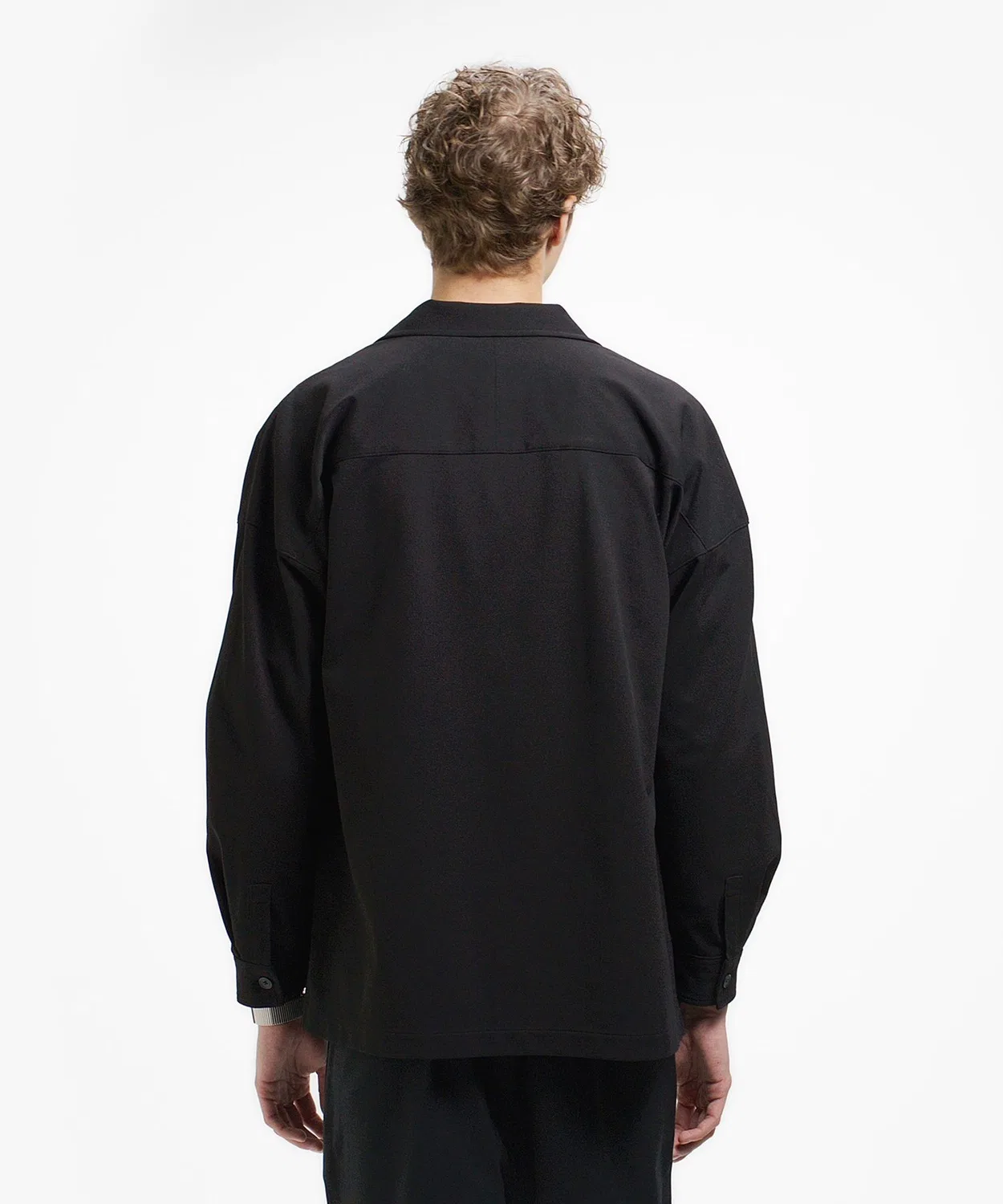 Мужская рубашка-куртка из пике с длинным рукавомLACOSTE, Black — фото 4