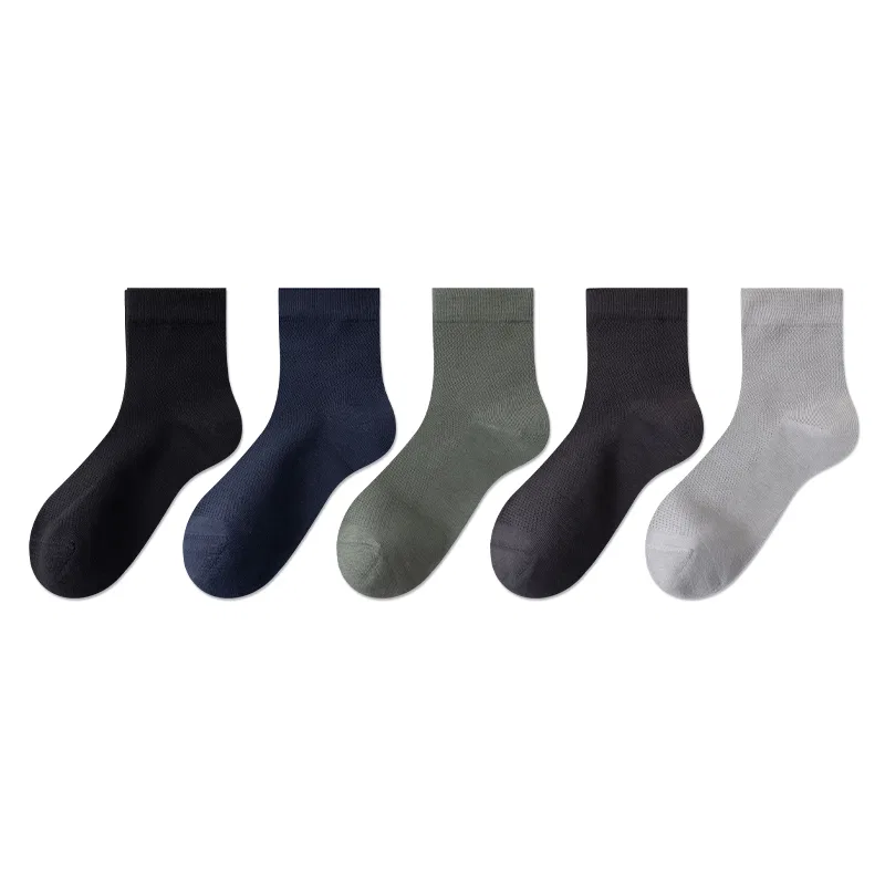 Детские носки до середины икры 5 пар, Mid-Calf Socks Unisex, MIIOW, 3 Black 2 White — фото 3