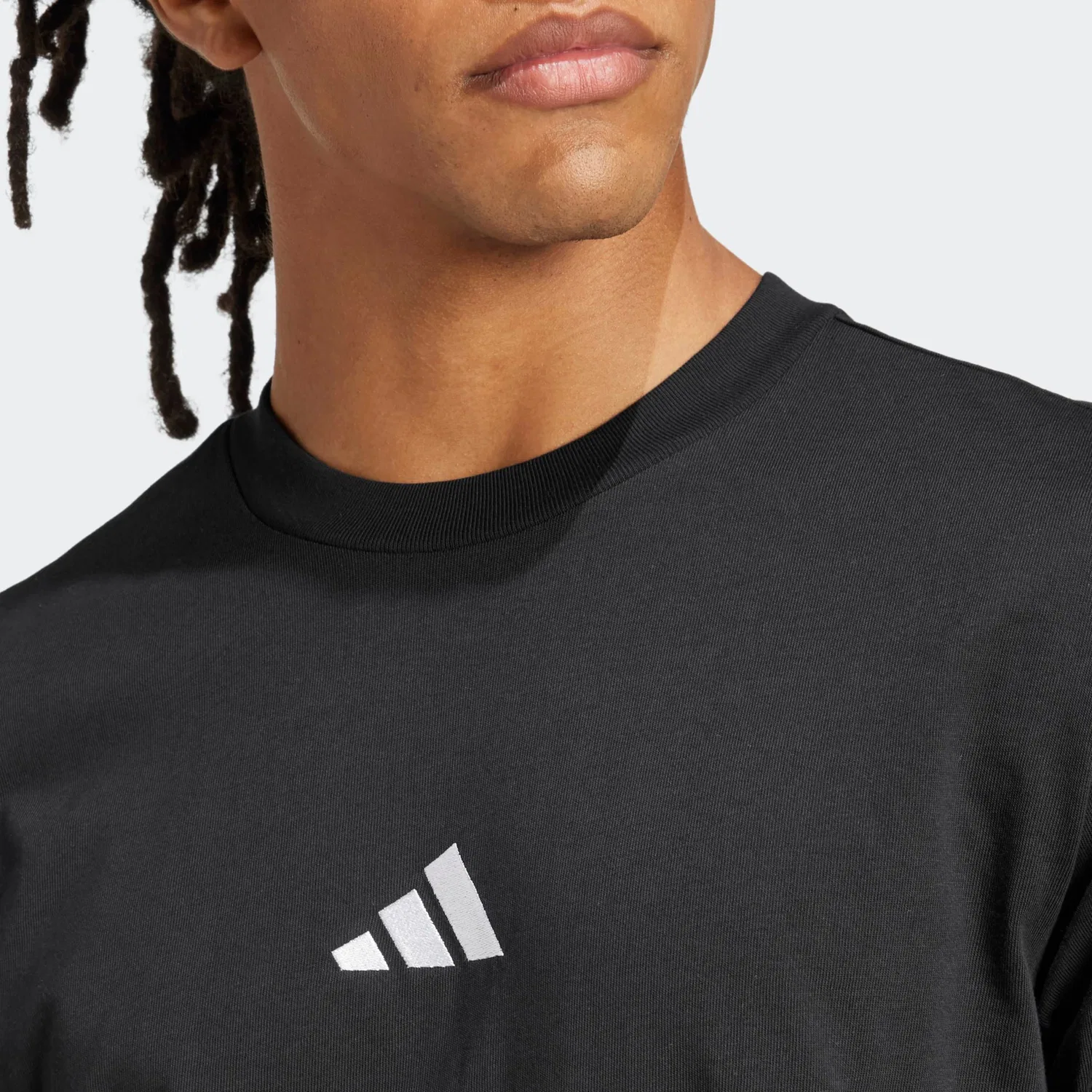 Детская хлопковая футболка с логотипом Adidas Sportswear, Black/White — фото 4
