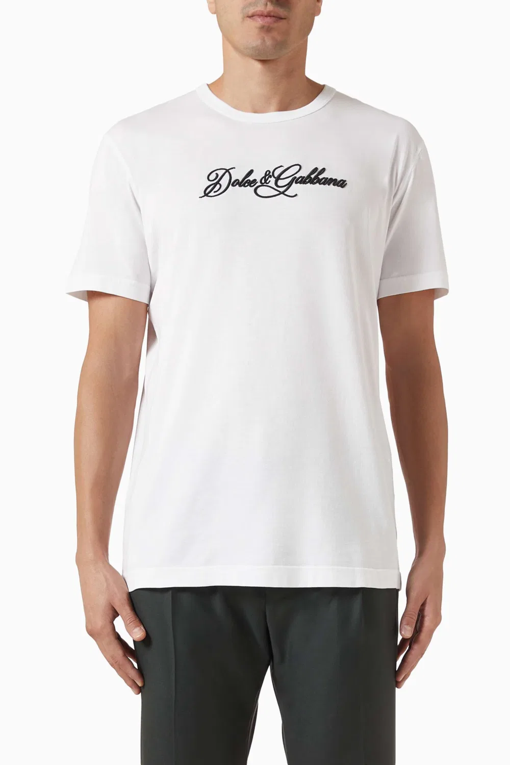 Футболка с коротким рукавом с принтом Script Logo Dolce & Gabbana, белый