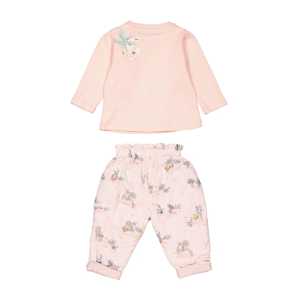 Комплект из топа и брюк с цветочным принтом Girls Floral-Print Long Sleeve Set Kenzo, Veiled Pink — фото 3