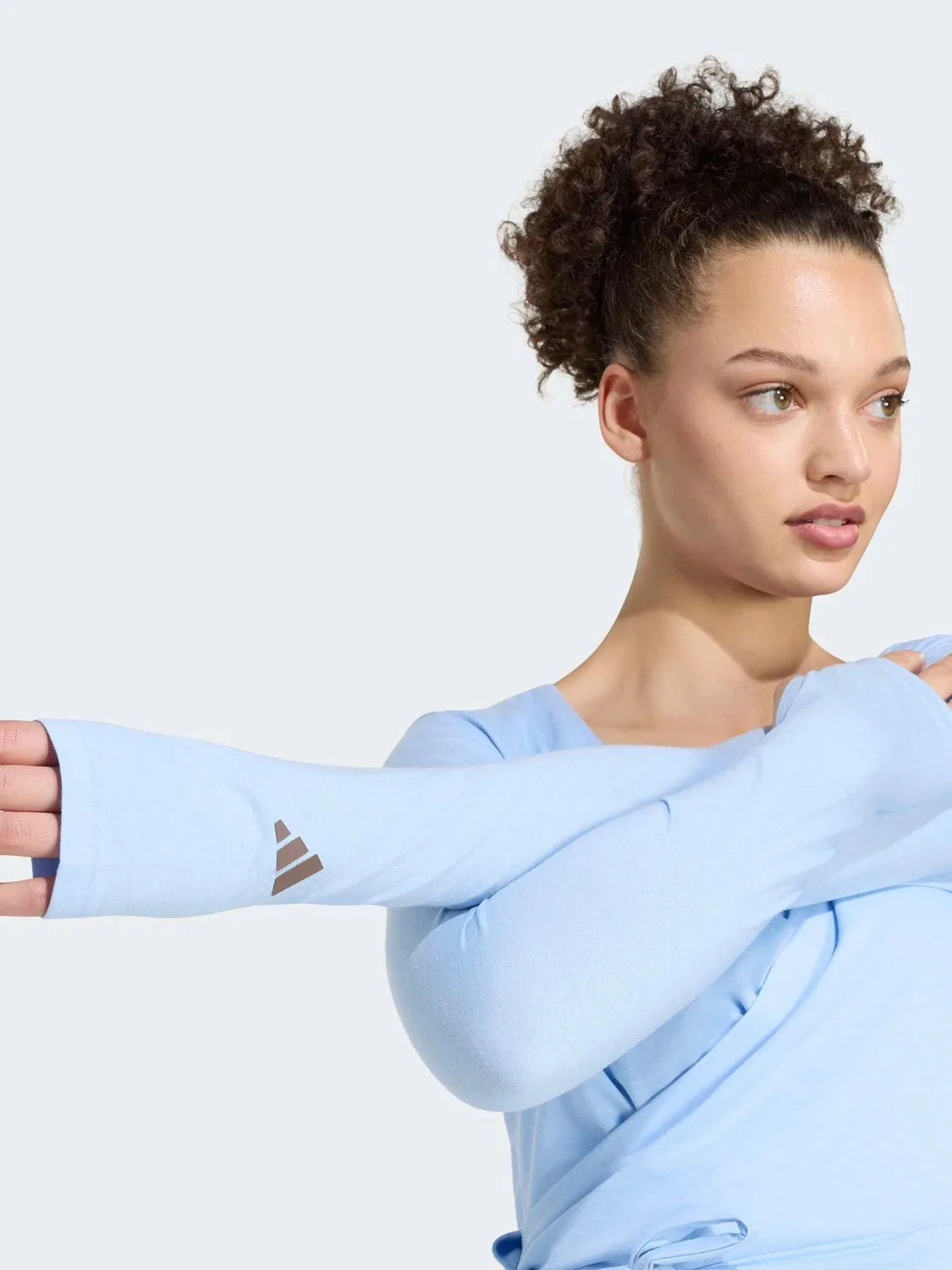 Топ-обертка с 3 полосками Studio Ballet Wrap adidas, светло-голубой — фото 4