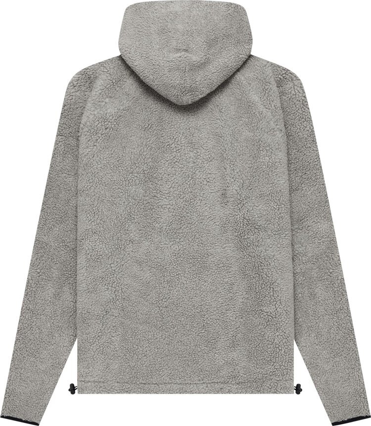 Худи Fear of God Essentials Polar Fleece Half Zip Hoodie 'Dark Oatmeal', серый — фото 3