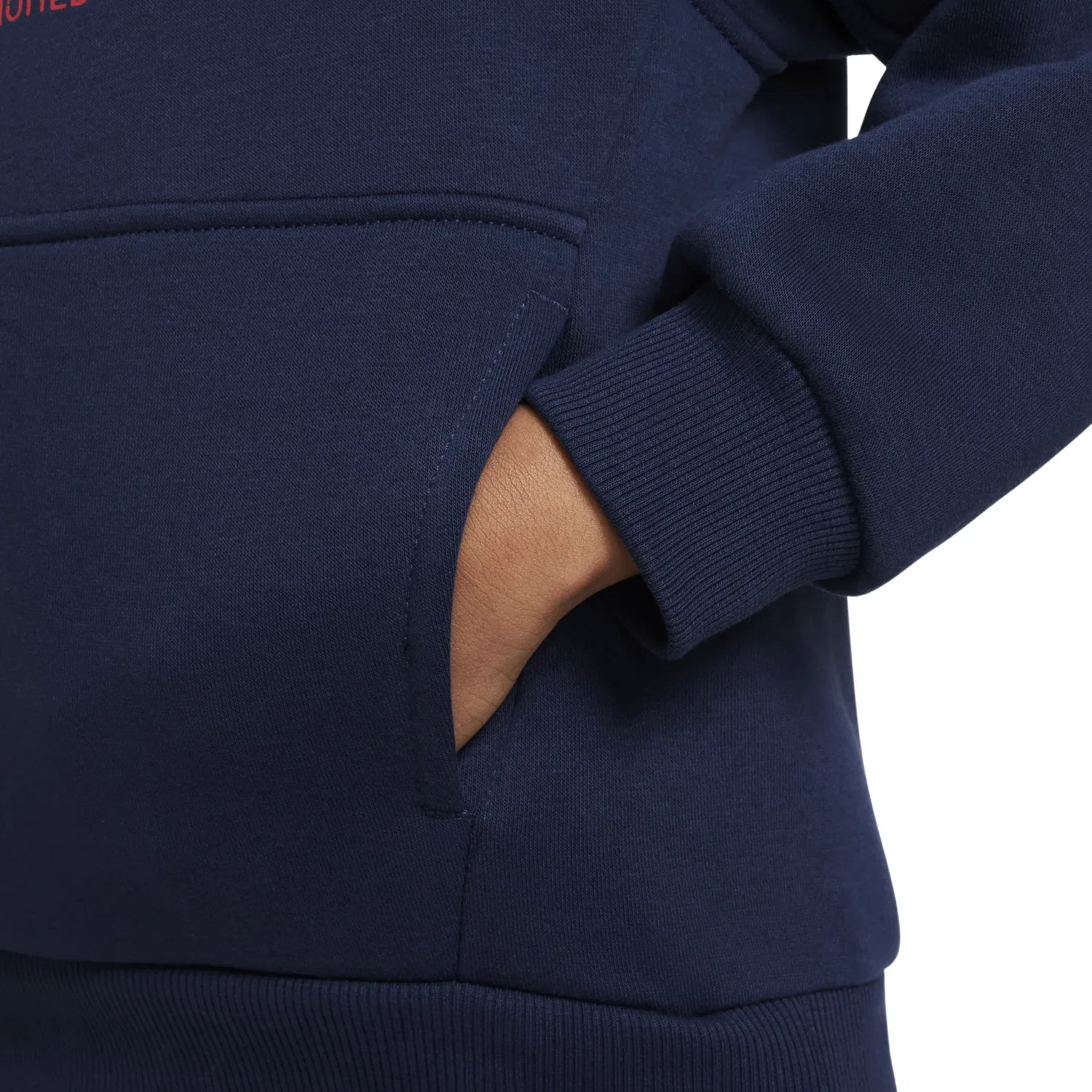 Детское худи Sportswear Club Fleece Hoodie 'Obsidian University Red' Nike, Obsidian/University Red/University Gold — фото 2