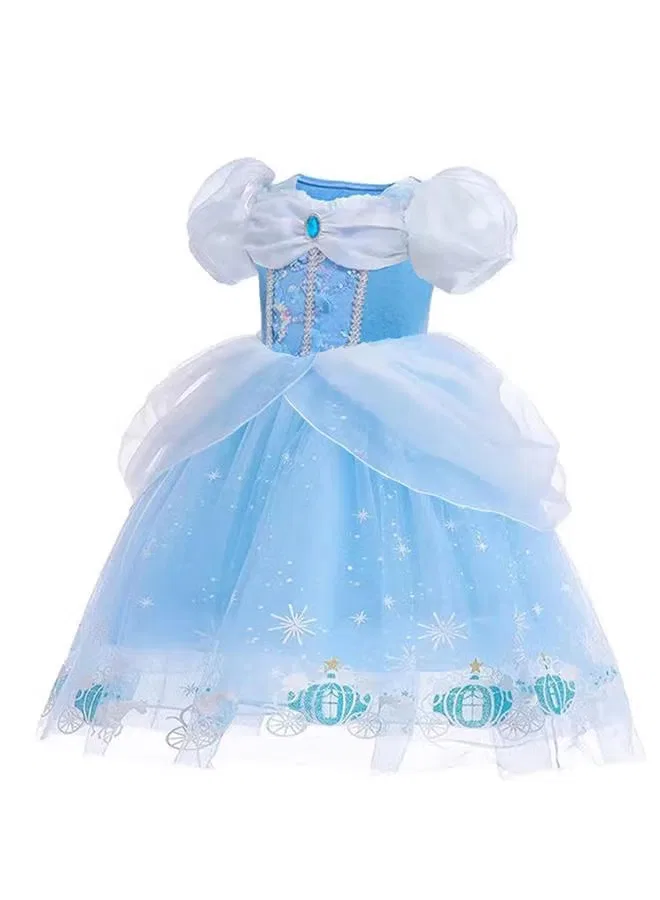 Платье с блестками и кружевной отделкой Princess Party Take Two, голубой — фото 3