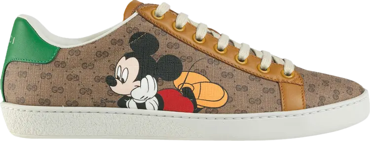 Кроссовки Disney x Gucci Wmns Ace Mickey Mouse - Ebony, белый