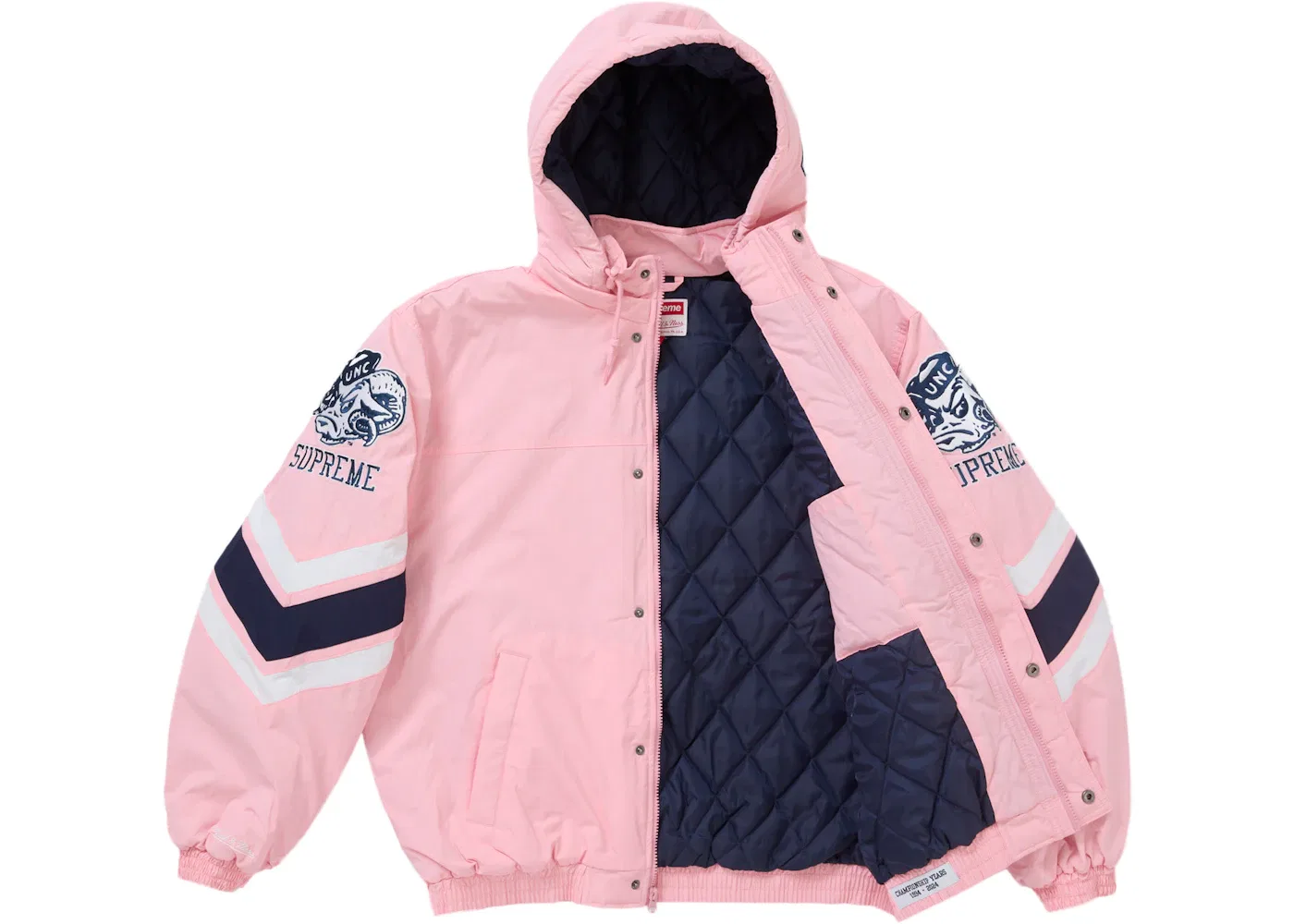 Мужская куртка с капюшоном Supreme Mitchell & Ness NCAA, Pink — фото 2
