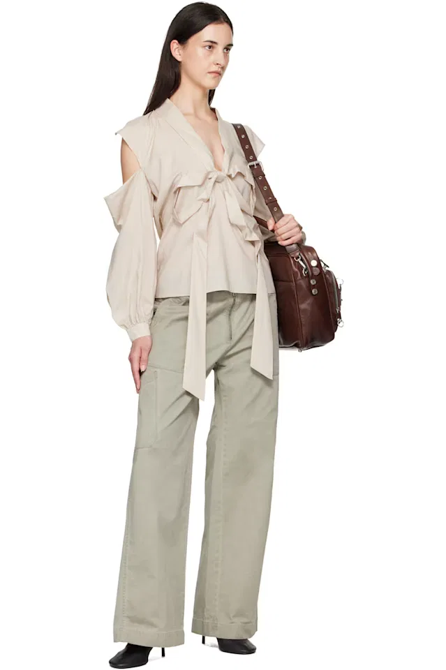 Серые брюки Twill Belt Acne Studios — фото 4