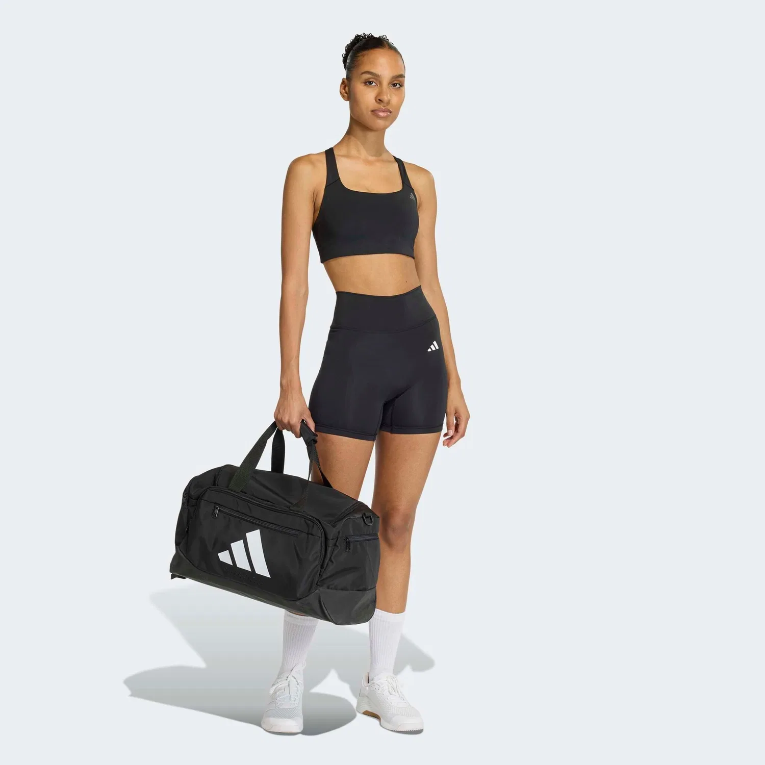 Женский спортивный бюстгальтер для тренировок средней поддержки Adidas Performance, Black — фото 4