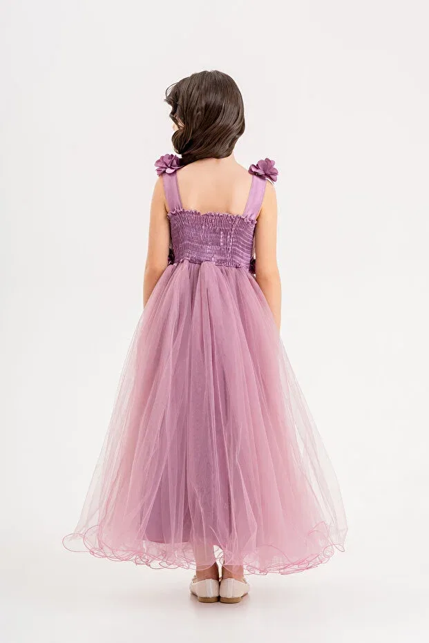 Детское платье для девочек кружевное Mertoğlu Baby, Purple — фото 3